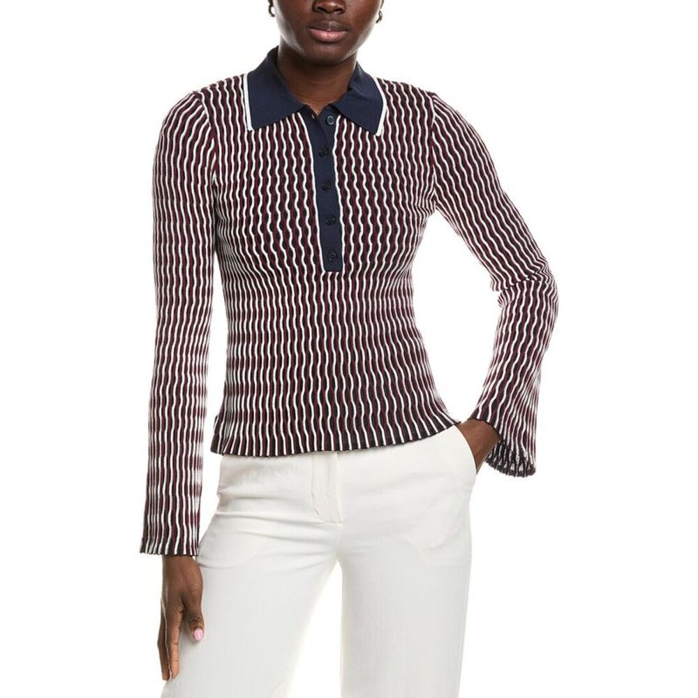 Simkhai Womens  Colleen Polo Top, Red
